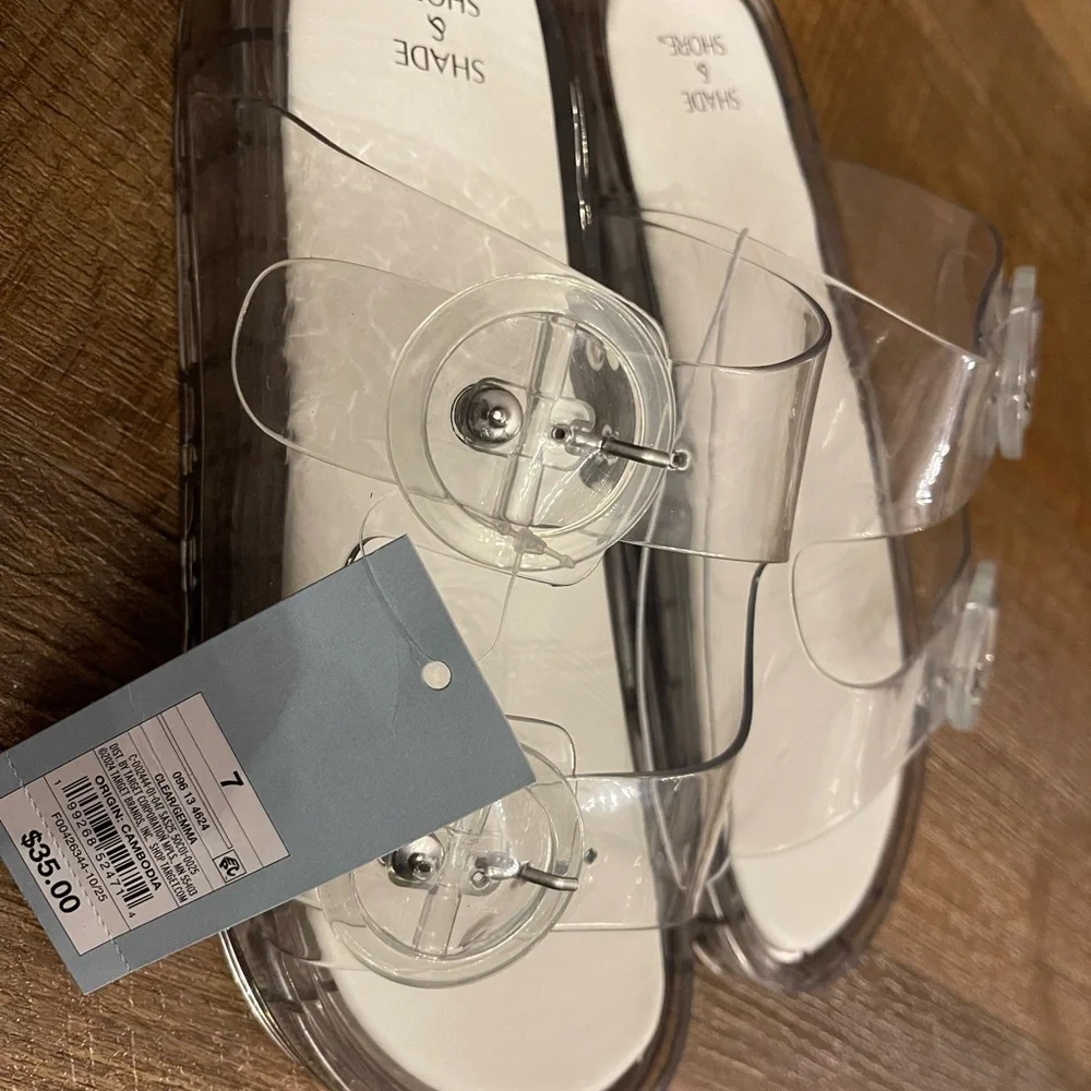 a new day Clear Slide Sandals with White Footbed - Picture 3 of 5